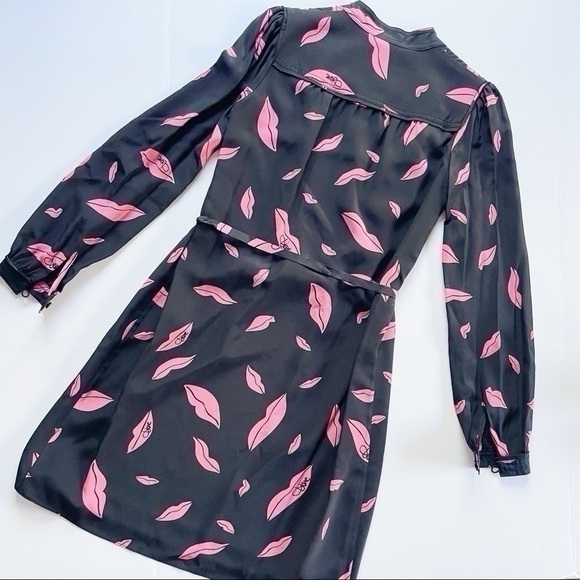 DVF Diane von Furstenberg Falling Lips Tie-Waist Dress - Picture 11 of 12